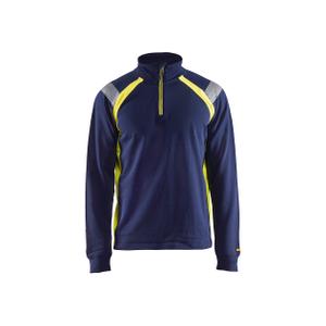 343211588933-3432-detalles-de-la-sudadera-con-cuello-de-camion-blaklader-azul-marino-amarillo-fluorescente
