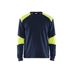 345717618933-3457-camiseta-de-manga-larga-ignifuga-inherente-blaklader-azul-marino-amarillo-fluorescente