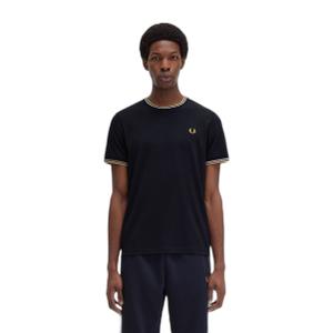 fpm1588-w53-camiseta-de-doble-ribete-fred-perry-bleu-marine-ecru-nid-d-abeille