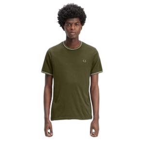 fpm1588-w92-camiseta-de-doble-ribete-fred-perry-vert-bouteille-gris-huitre-clair-vert-laurel-wreath