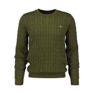 8050601-303-jersey-de-algodon-trenzado-con-cuello-redondo-gant-verde-musgo
